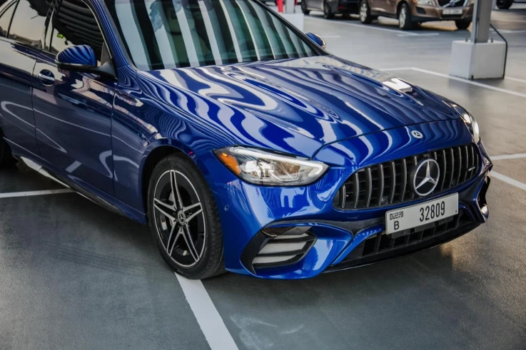 Mercedes Benz C300 2024 BLUE RENTAL IN DUBAI - undefined